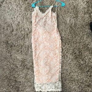 White lace midi dress